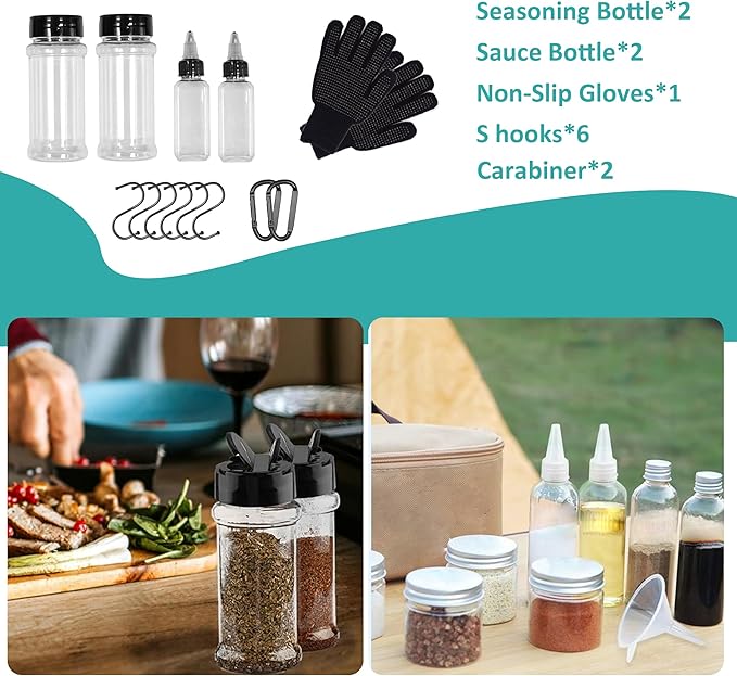 Camping Kitchen Utensil Set Outdoor Cooking Set Accessories Camping Cookware Kit for Travel, RVs, BBQs Stainless Steel Portable Camping Essentials Cooking Knife Set