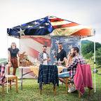 EAGLE PEAK Pop Up Canopy Tent with 1 Sidewall, Easy Setup Event Tent, Outdoor Sun Shade, Wheeled Carry Bag, Stakes and Guy Ropes, Instant Canopy 10x10, Stars and Stripes