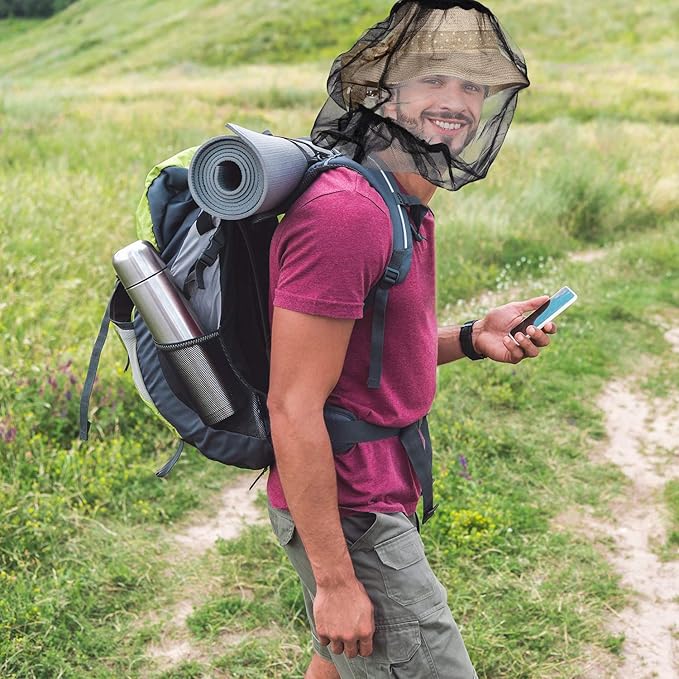 HESTYA 4 Pack Mosquito Bug Net Mesh for Head Mosquito Head Net Face Neck Fly Netting Hood from Insect Bugs Gnats for Outdoor