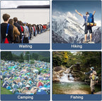 ALEVMOOM Higher 19.7" D 11.8" XXL Collapsible Stool with Cushion, Portable Telescoping More Sturdy Load Capacity 1000Lbs,Retractable Adjustable Camping Folding Stool for Outdoor Hiking BBQ