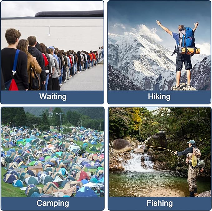 ALEVMOOM 2025 Upgraded XXL Collapsible Stool with Cushion 19.7",1000lbs Max Weight,Wider & Taller Seat, Heavy Duty Portable Retractable Folding Chair or Travel Foot for Camping & Outdoors(Grey)