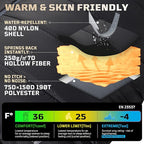 Sleeping Bag for Adults, Warm Weather Camping Mummy Sleeping Bags (25-36℉) with Adjustable Hood, Phone Pocket & Compression Sack for Hiking Travel Hunting