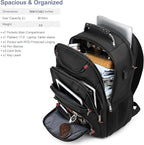 Boavan Laptop Backpack for men, 17.3 inch Laptop Bag with USB Port, Waterproof Travel Work Backpack Purse, Anti-Theft Teacher Nurse Doctor Casual Bookbags Office Business backpack ，Black