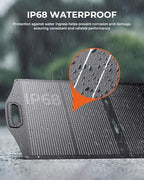 BigBlue SolarPowa 150 Foldable Solar Panel with Kickstands, IP68 Waterproof, 25% High Conversion Efficiency, N-Type Solar Cell, 150W Portable Solar Panel Charger for Camping, RV, Hurricane Blackout