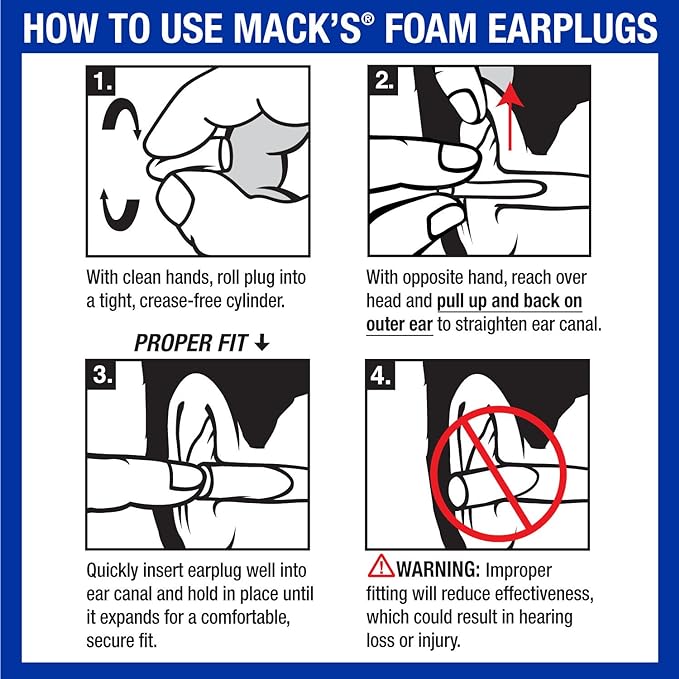 Mack’s ThermaFit Soft Foam Earplugs, 40 Pair - Comfortable Ear Plugs for Sleeping, Snoring, Work, Travel & Loud Events | Made in USA | Newly Upgraded and Improved