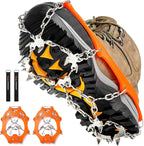 Crampons Ice Cleats Traction Snow Grips for Boots Shoes Women Men Anti Slip 19 Stainless Steel Spikes Safe Protect for Hiking Fishing Walking Climbing Mountaineering