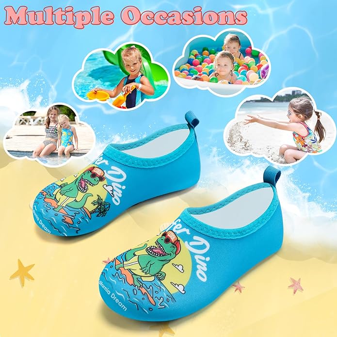 Deevike Kids Water Shoes Boys Grils Barefoot Quick Dry Aqua Socks Beach Shoes for Toddler Sports Swim Surf Outdoor Walking