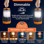 Rechargeable LED Camping Lantern - Power Outages, Hurricanes, Emergency, Hiking, Outdoor - Bright Battery Powered Electric Survival Light with Built-in Power Bank- Portable and Waterproof Camp Lantern