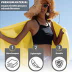 Rainleaf 2 Pack Microfiber Quick Dry Travel Towel, Super Absorbent Ultra Compact Lightweight Camping Towel for Gym, Hiking, Pool, Yoga - Yellow