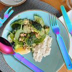 Camping Flatware Colorful Fork Spoon Knife Bottle Opener Silverware Outdoor Portable Cutlery Tactical Utensil Set 4 Pieces Foldable Durable Reusable Easy to Clean