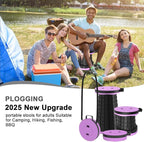 2025 Upgraded Portable Folding Stool, Collapsible Stools, 600lbs Max Weight, Lightweight But Sturdy, Telescoping Foldable Camping Stool for Outdoor Fishing Hiking Travel BBQ