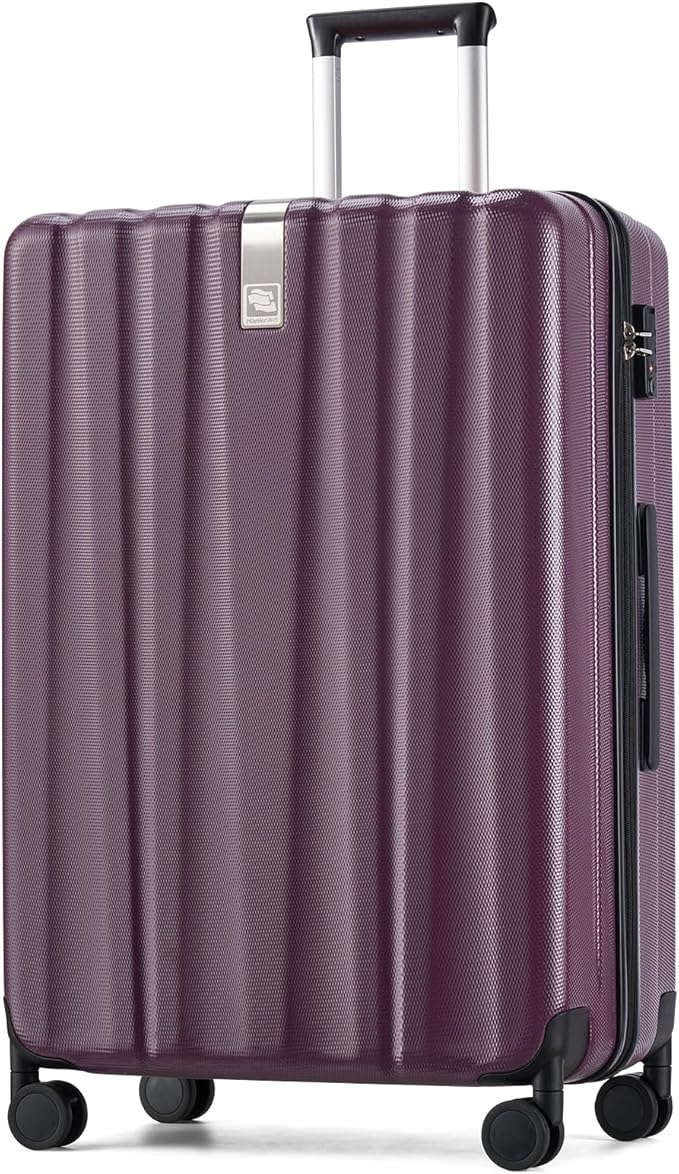 Hanke 29 Inch Luggage Suitcases With Spinner Wheels Lightweight PC hardside Rolling Suitcase With Travel Lock, Checked-Large 29-Inch Christmas Gifts for Birthday （Purple）