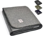 Military Style Wool Blanket – Cushioned, Breathable, Durable, Warm & Washable – Double-Stitched Border – Great for Camping, Outdoor, First Aid, Travel, Car – Fire-Resistant – 64"x90" 4.5lb (Gray)