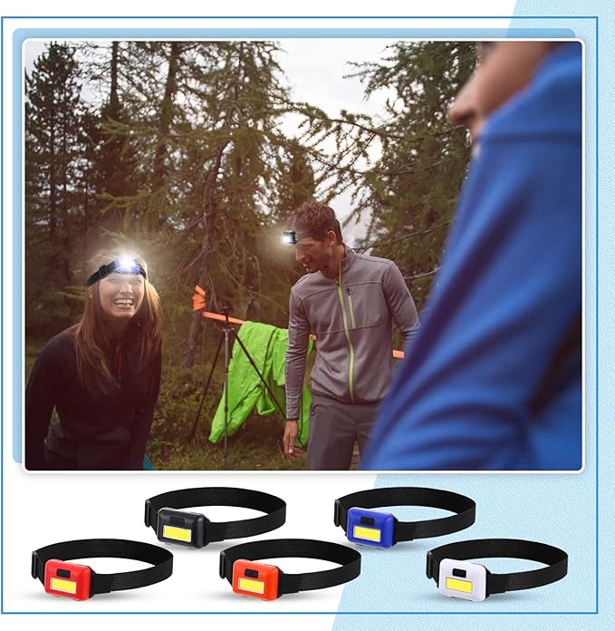 Treela 30 Pieces Led Headlamp Flashlight Outdoor Head Lamp Adjustable Headband Flashlights with 3 Modes Include 90 AAA Batteries Bright Waterproof Headlights for Outdoor Night Camping Hiking Fishing