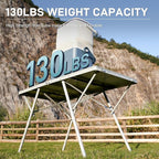 EVER ADVANCED Large Camping Table for 4-6 Person, Portable Folding Aluminum Table with Carrying Handle, Suitable for BBQ, Picnic, Camping and Indoor Use, Support up to 130LBS, Silver