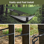 G4Free Camping Hammock with Net and Rain Fly, 2 Person Lightweight Portable Hammock Tent with Tarp for Camping Hiking Backyard Outdoor Backpacking Travel