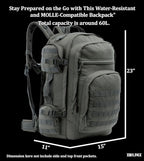 Large Tactical Backpack Bag with Stowable Shoulder Straps for Hiking, Camping, Traveling, Bug-Out 58L