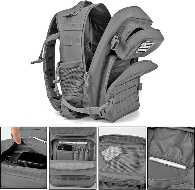 QT&QY 25L/45L Military Tactical Backpack For Men Molle Daypack 3 Day Bug Out Bag Hiking Rucksack With Bottle Holder
