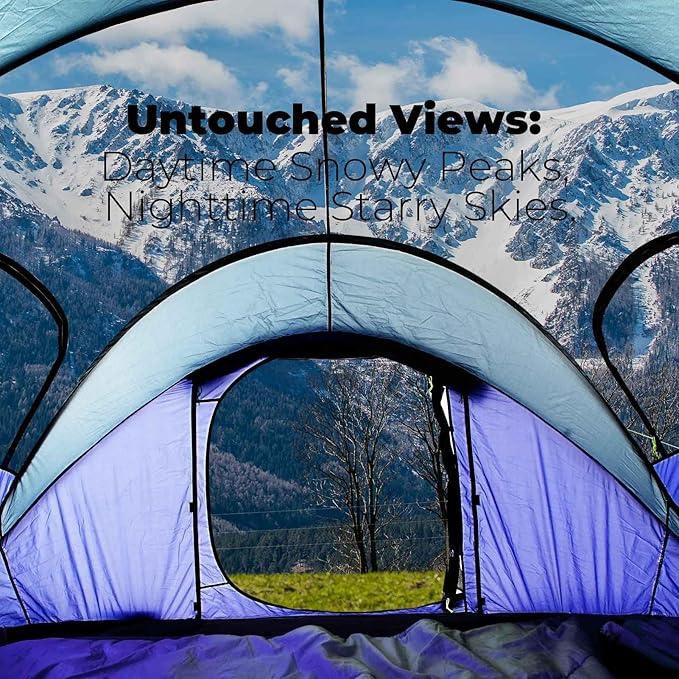 4/6 Person Easy Pop Up Tent, Waterproof, Automatic Setup,2 Doors-Instant Family Tents for Camping, Hiking & Traveling