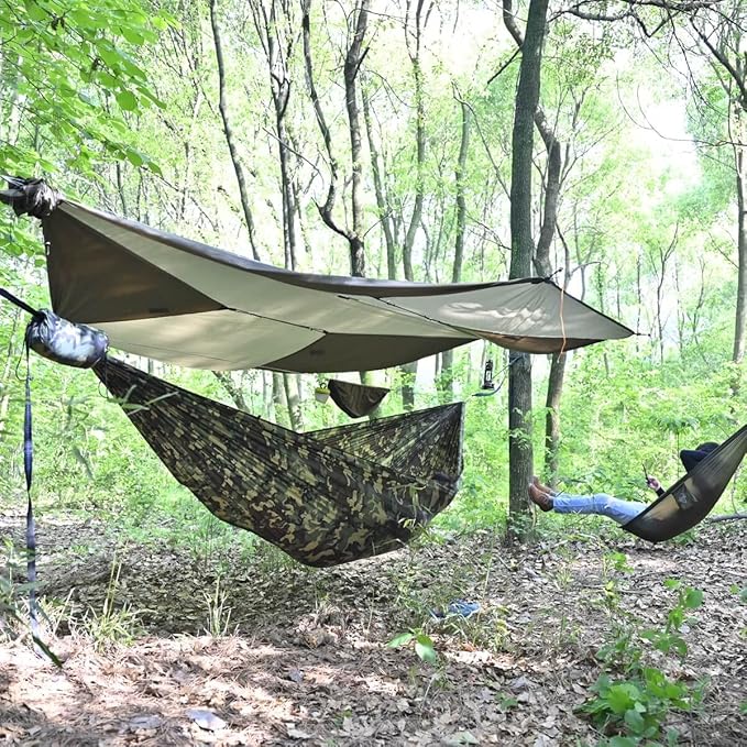 Onewind Premium 12' Camping Double Hammock with Tree Straps and Bug Net for Travel, Camping, Backpacking and Hiking