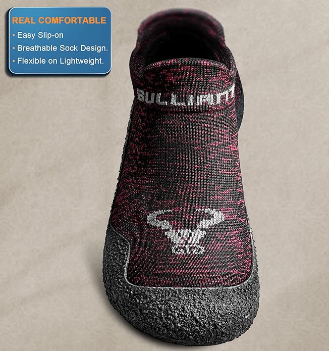 BULLIANT Men Slipper Socks,Grip Socks Hiking Water Shoes Barefoot Shoes for Outdoor Walking Exercises