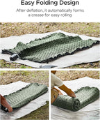ACACIA 4.3" Thick Self Inflating Sleeping Pad with Foam | Innovative Y-Shaped Telescopic Structure | Ultraportable Camping Mattress | Outdoor Compact Air Mat for Tent Car |