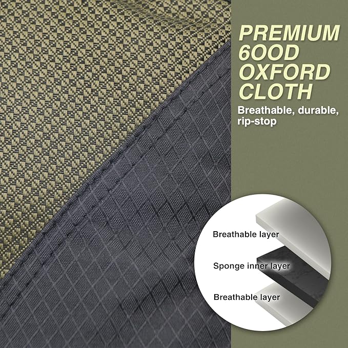 Outdoor Folding Chair Heavy Duty with Thick Cushion – Portable Camping Chair for Backyard, Beach & Hiking, 450lbs