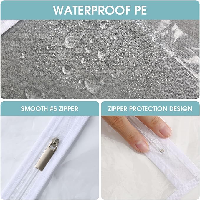 Garment Bags for Hanging Clothes, 6 PCs All Clear Garment Bag, Plastic Dustproof Suit Bag, Coat Protector Zippered Garment Covers for Closet Storage and Travel - 24'' x 40''/6 Pack