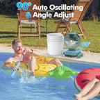 Portable Misting Fan, 4 Powerful Speed & 4 Spray Modes, 30000mAh Battery Powered, Remote Control, Auto Oscillation with Adjustable Base fit for 10-13 inch Bucket for Outdoor Camping Beach Travel