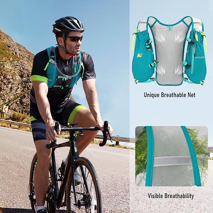 Waterproof Running Vest, 5.5L Breathable Running Hydration Vest with 1.5L Water Bladder, Water Vest for Hiking, Trail Marathon Race, Ideal for Women and Men