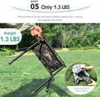 MOON LENCE Collapsible Camp Stool, Compact & Small Storage Size, Folding & Portable Outdoor Stool for Camping, Fishing, Travel, Gardening, Weight 1.3 Lbs with Carry Bag (Camouflage, L 14'')
