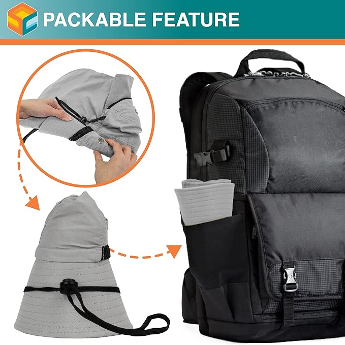 SUN CUBE Sun Hat for Men, Wide Brim Fishing Hat Neck Flap Cover Men, Women, Hiking, Camping, Sun Protection UV, Gardening