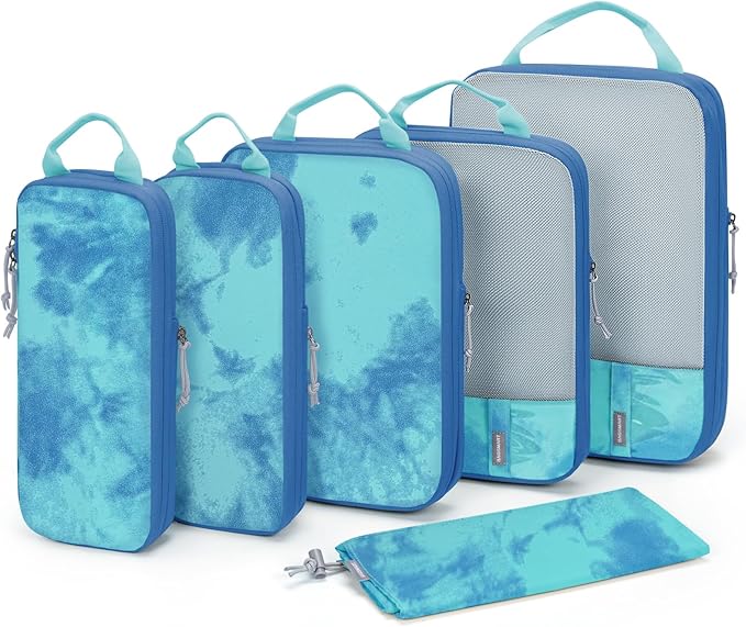 BAGSMART 6 Set /4 Set/2 Set Compression Packing Cubes for Travel, Lightweight Luggage Organizer Bags, Durable Space Saver Bags Travel Essentials