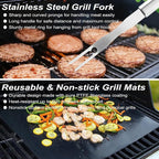 POLIGO 22PCS Heavy Duty BBQ Grill Accessories Set, Non-Slip Grill Tools for Outdoor Grill Set Thicker Stainless Steel Grill Utensils Set, Deluxe Grilling Tools Set in Aluminum Case Ideal Gifts for Men