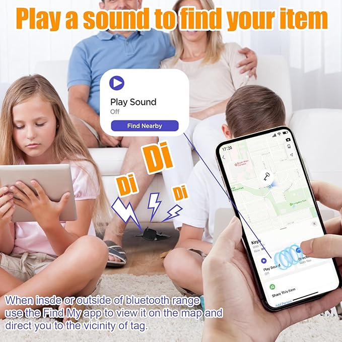 Tracker Tags-4 Pack, Bluetooth Tracker Work with Find My (iOS Only), Smart Trakcer Tag Key Finder and Item Locator with Lanyard, Tracker Tag for Keys, Luggage Replaceable Battery