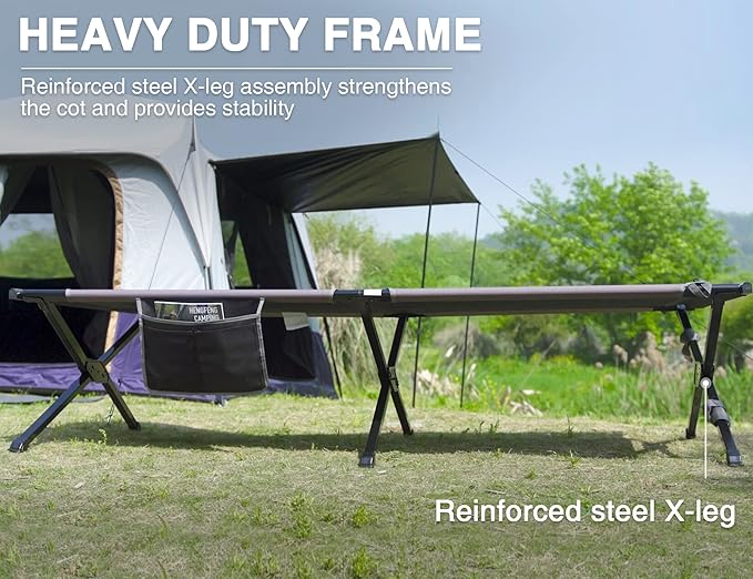 EVER ADVANCED 2 Pack Extra Wide Camping Cot for Adults Oversized XXL Sleeping Cots Folding Cot Bed with Carry Bag, 84.3" L x 41.9" W, Support to 550 lbs