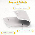 Travelambo Luggage Tags for Suitcases Faux Leather Privacy Protection 6 Pack Bag Tags Travel Accessories Essential, Light Grey