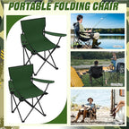 Huwena 10 Pack Folding Camping Chairs Bulk with Cupholder Carry Bags Lightweight Camp Chairs Collapsible Portable Outdoor Lawn Chair for Picnic, Beach, Outside