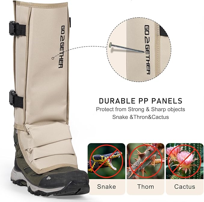 Snake Gaiter, Gaiters for Hunting, Waterproof Snake Chap for Men and Women,Shoe Boot Leg Gaiter with Adjustable Size