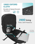 TSA-Friendly Travel Backpack with Laptop Compartment, 30L Carry-On Backpack for Men & Women, 180° Lay-Flat Design, Waterproof & Durable 1000D Oxford, Fits 15.6" Laptop