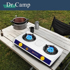 2 Burner Camping Stove with white color