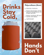 PartyPrints 200 Pack Texas Orange Blank Can Cooler Sleeves, Customizable Bulk Insulated Foam for Beer, Collapsible Plain Drink Holder, Cold Soda Insulator, 12oz Regular, 16oz Tall Cans