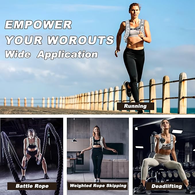 Weighted Vest, 6lb/8lb/12lb/16lb/20lb/25lb/30lb Weight Vest with Reflective Stripe, Weighted Vest for Men Women Workout Equipment for Strength Training, Running, Jogging, Fitness, Weight Loss