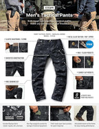 CQR Men's Flex Ripstop Tactical Pants, Water Resistant Stretch Cargo Pants, Lightweight EDC Hiking Work Pants