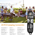 Camping Cooking Utensils Set, Stainless Steel Grill Tools, Camping BBQ Cookware Gear and Equipment for Travel Tenting RV Van Picnic Portable Kitchen Essentials Accessories