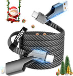 USB C Cable, 240W MAX 4 in 1 Charging Cord 5FT with E-Mark Chip, Fast Charging USB A/C to C/Lightning Cable for iPhone 17/16/15/14/13 Series, MacBook/Pad/Android/Tablets and More, iPhone Charger Cord