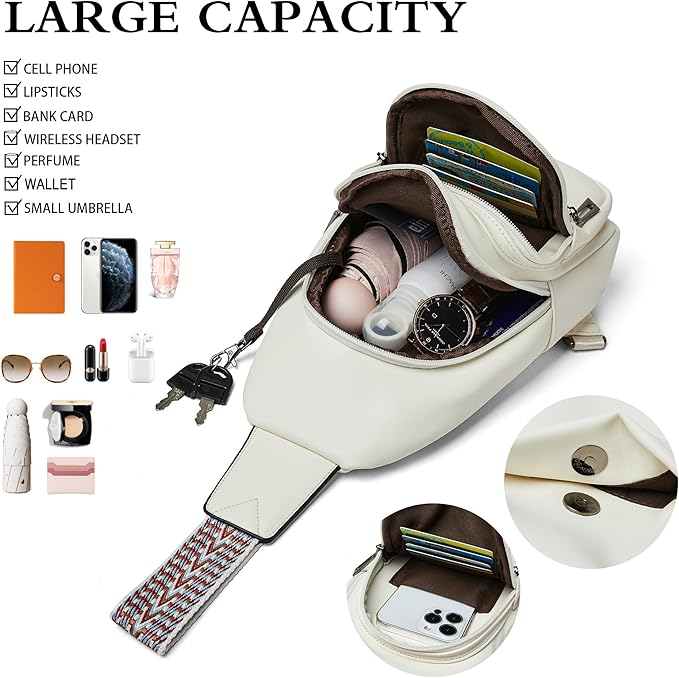 Sling Bag Crossbody Bags for Women Small Cross Body Bag Fanny Packs Chest Sling Purse for Daily Travel Leisure Sport