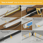 D-Line 157in Cord Cover Kit, Self-Adhesive Wire Hiders, Cable Raceway to Hide Wires on Wall, Electrical Cable Management - 10x 15.7 Lengths & 19 Accessories - 1.18" (W) x 0.59" (H) - Gray