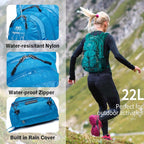 Insulated Hydration Backpack Pack with 2L Water Bladder Lightweight 22L Hiking Backpack Bag for Women Men Daypack for Hiking Running Festival Camping Biking