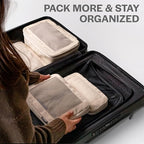 Aerotrunk Compression Packing Cubes for Travel - Luggage Organizer Bags - Double Zipper Packing Cubes for Suitcases (4-Pack, Teal)